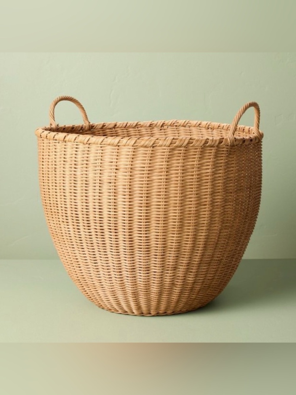 Natural Woven Storage Basket with Handles - Home Accents Medium
